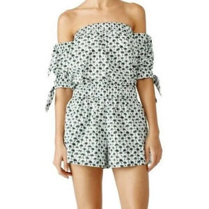 Milly Zoey Off the Shoulder Palm Tree Romper